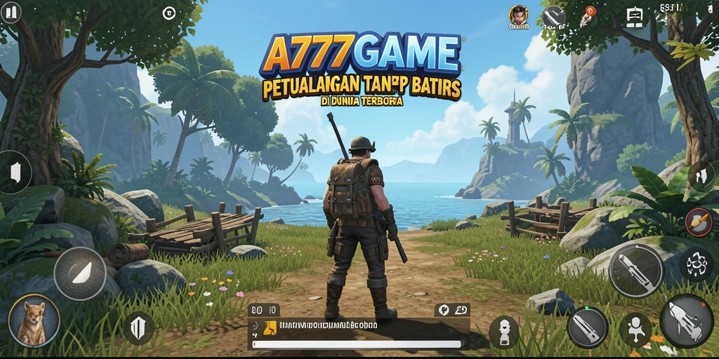 Screenshot gameplay A777GAME menampilkan petualangan di dunia terbuka yang luas.