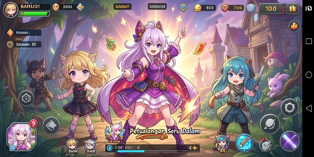 Tampilan gameplay yang menarik dalam dunia Anime.