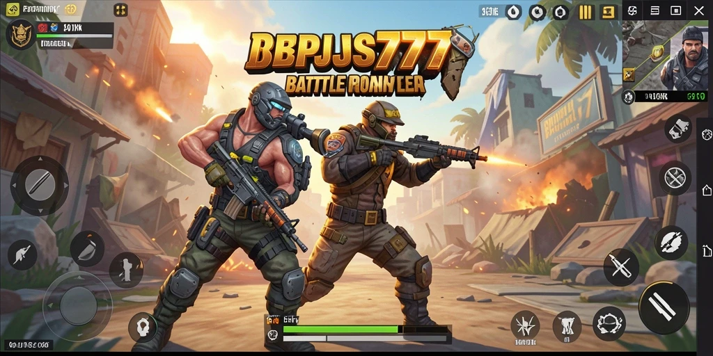 Screenshot gameplay BPJS777 yang menunjukkan aksi Battle Royale yang mendebarkan.