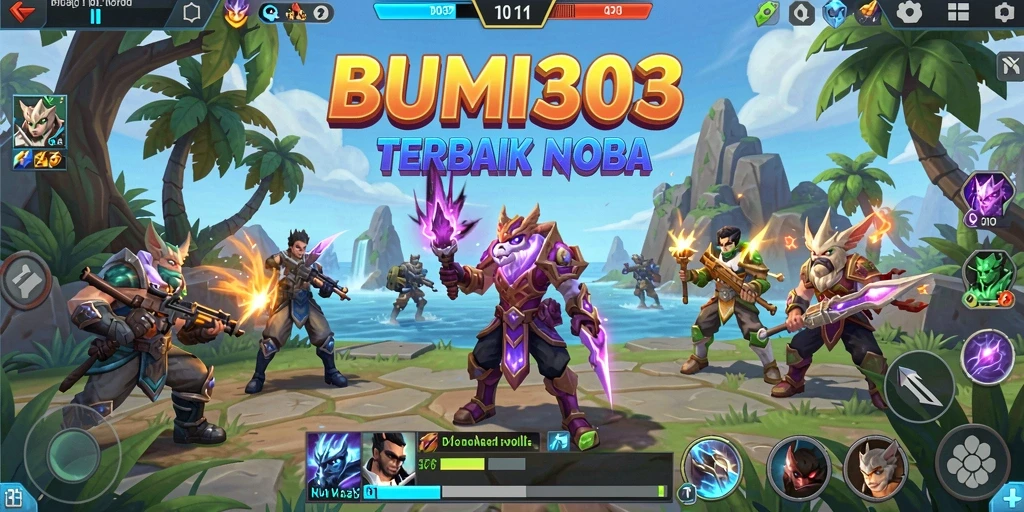Tampilan gameplay seru di BUMI303 dengan pertempuran tim yang dinamis.