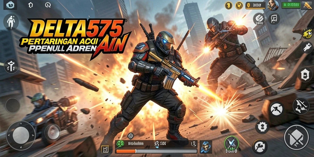 Tampilan menegangkan dari gameplay aksi DELTA575.