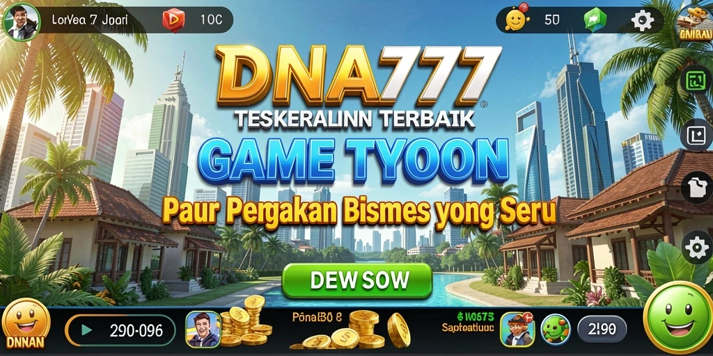 Screenshot utama DNA777 yang menampilkan gameplay Tycoon yang menarik.