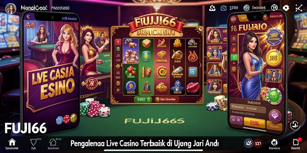 Tampilan gameplay Live Casino yang mendebarkan dan interaktif di FUJI66.
