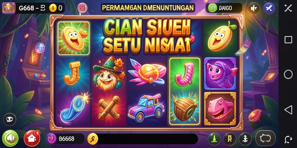 Tampilan seru dari gameplay G668 yang penuh aksi Slot.
