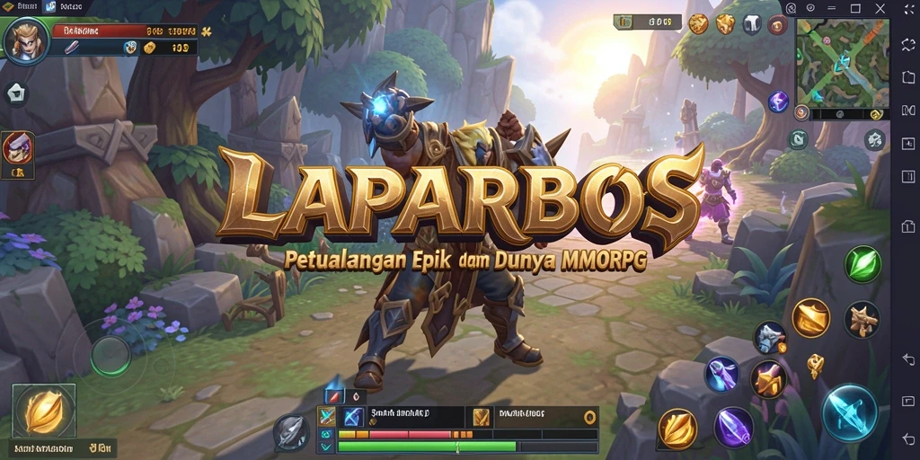 Gameplay epik di dunia fantasi LAPARBOS penuh petualangan.