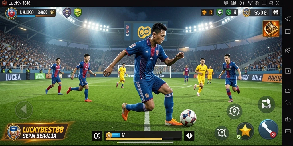 Screenshot gameplay LUCKYBEST88 yang menunjukkan aksi di lapangan.