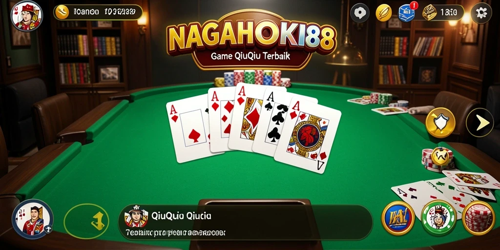 Screenshot gameplay NAGAHOKI88 yang menampilkan suasana seru permainan QiuQiu.
